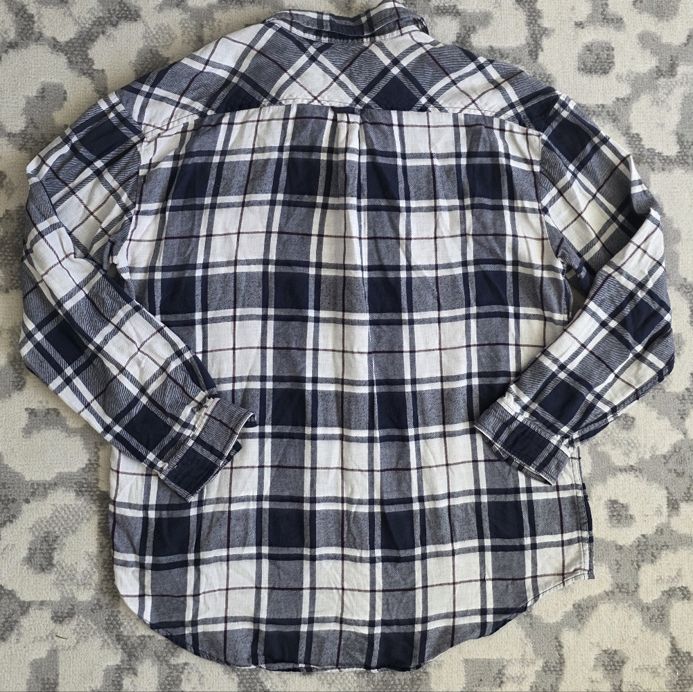 Aritzia Wilfred Free Plaid Flannel Button Down Shirt Size Large - Picture 5 of 5
